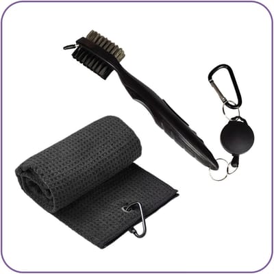 Jobber Sports Golfhanddoek met Golfborstel - 3-in-1 Set