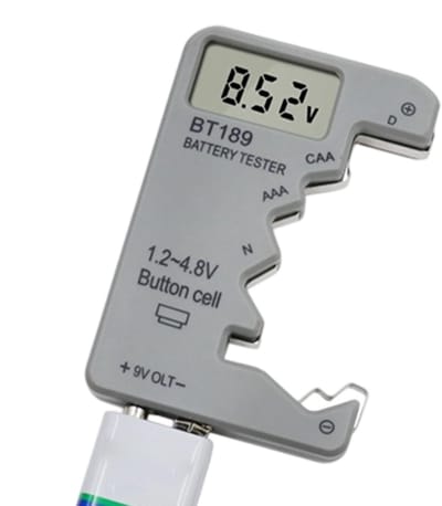 Accutester - Batterij Analysator - Energiebesparing - Draagbaar LED Display - 9.2 x 6.3 cm - Zwart