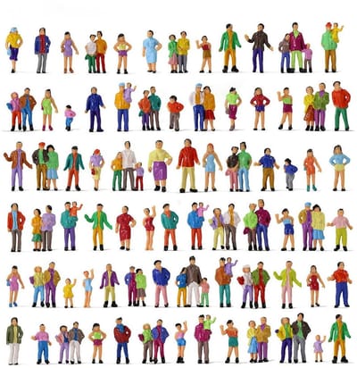 Dailygoods- Mensenfiguren 200 Stuks - Miniatuur Figuren - 1:87 Schaal - Realistische Decoratie - Modeltrein Accessoires - Hoogwaardige Materialen - Miniatuurfiguren
