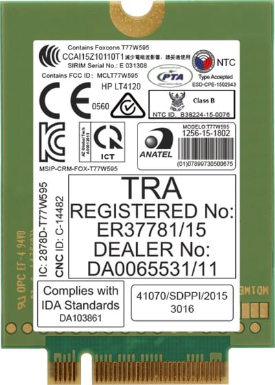 HP lt4120 LTE/EV-DO/HSPA+ WWAN uitrusting voor draadloos mobiel netwerk