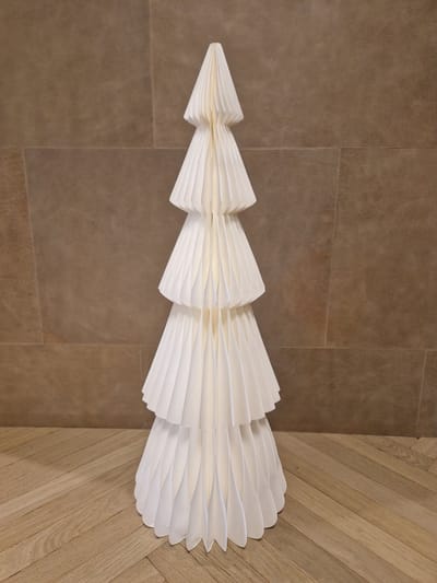 Decoratieve papieren kerstboom met magneet - wit - 70cm