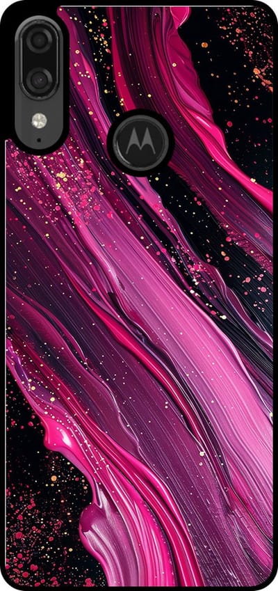 Smartphonica Telefoonhoesje Geschikt voor Motorola Moto E6 Plus met marmer opdruk - TPU backcover case marble design - Paars Roze geschikt voor Motorola Moto E6 Plus
