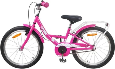 Kinderfiets 18 Inch - Klassieke Fiets - Buiten Fietsen - Verstelbare Handvatten - 115-125 cm Hoogte - Roze