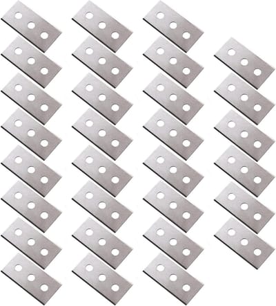 SnelShoppen - 30x Dubbelzijdige Schraper Blades, Vervangbladen met Drie Gaten, Universeel Geschikt voor Glas- en Keramische Kookplaten, 0.2 mm