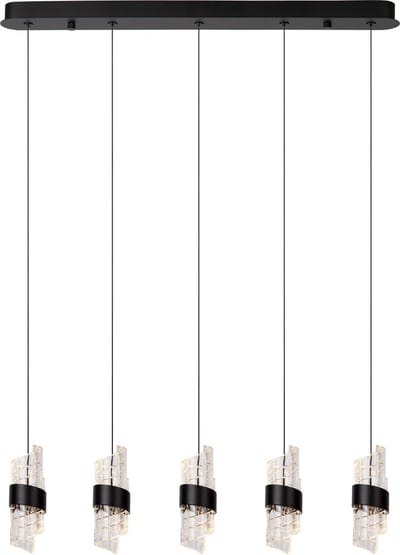 Lucide KLIGANDE - Hanglamp - LED Dimbaar - 5x7,8W 2700K - Zwart
