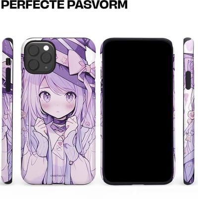 Casetastic hoesje geschikt voor Apple iPhone 11 Pro Max - Dubbellaagse bescherming - Strik en Staren - Fashion Case - Lila Lichtgrijs Wit Lichtroze