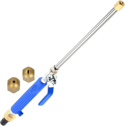 Hogedrukmondstuk - Watersproeier Tuinslang - Auto en terras reinigen - Duurzame aluminiumlegering - 437 x 25 x 43 cm - Zilverkleurig