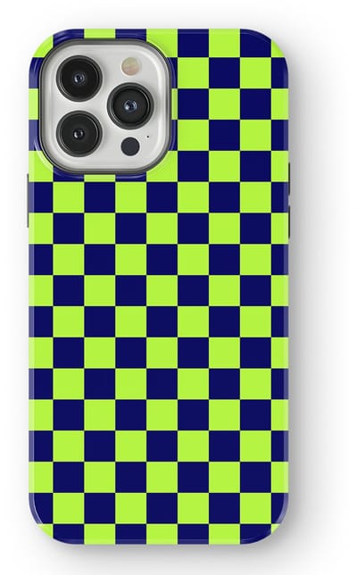 Design Hoesje geschikt voor iPhone 13 Pro Max | Geschikt Voor Mag | Tiny Squares Checkered Print | Backcover geschikt voor iPhone 13 Pro Max Acid Grid