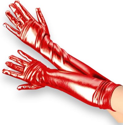 Betoverende Lange Handschoenen - Laat je Look Stralen met Rood Wettlook Pracht