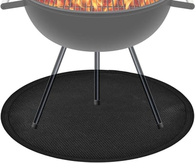 Brandwerende Mat - Beschermingsmat Vuurplaats - Terras Beschermen - Hittebestendig 1800 Graden - 91.5x91.5 cm - Zwart