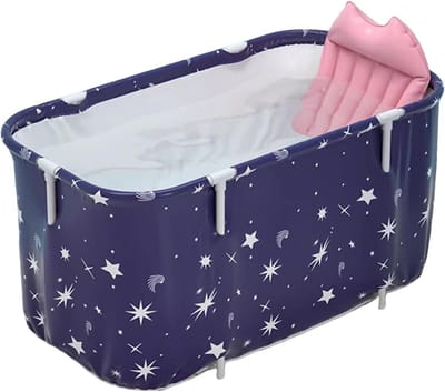 Opvouwbare badkuip, rechthoekige badkuip, met doucheruimte, geschikt voor dagelijks wassen, draagbare badkuip voor thuisgebruik, kinderen en volwassenen, badkamer, reizen, outdoor, kamperen