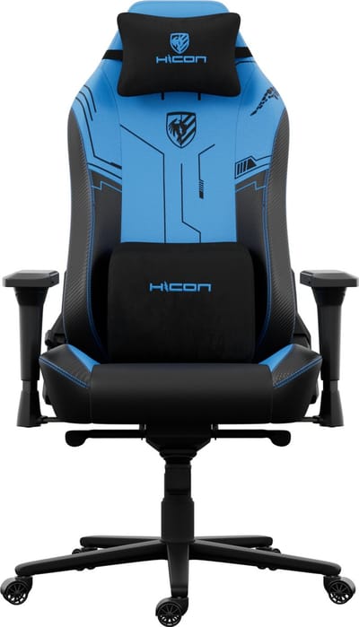 HICON® Gamestoel - Premium Luxe Gaming Stoel - Gaming Chair - 4D Armleuningen - Ergonomische Gamestoel Verstelbare - Apex Serie - EagleBlaze - Blauw