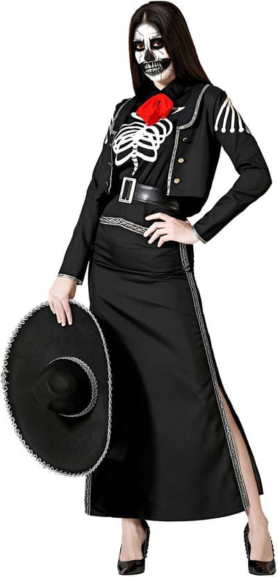 ATOSA - Verkleedpakket Dia de los Muertos voor dames - XS / S (34 tot 36)