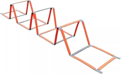 Behendigheidsladder - Snelheidshorden - Sporttraining Verbeteren - Verstelbare Vouwbarrière - 51.5 x 51.5 cm - Oranje