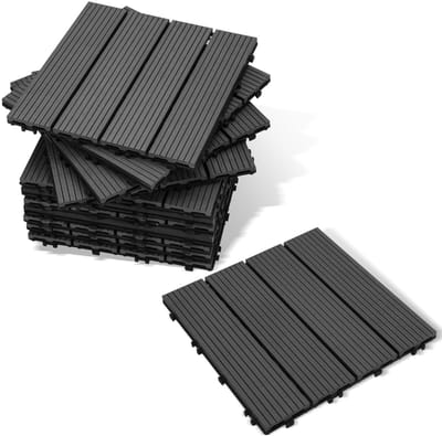 Terrastegels 1m² houten tegels 30x30 cm 11 stuks Terrastegels houten tegels met kliksysteem voor terras balkon