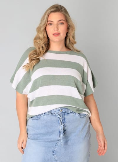YEST CURVE Willemijne Tops - White/Slate Green - maat X-0(44)