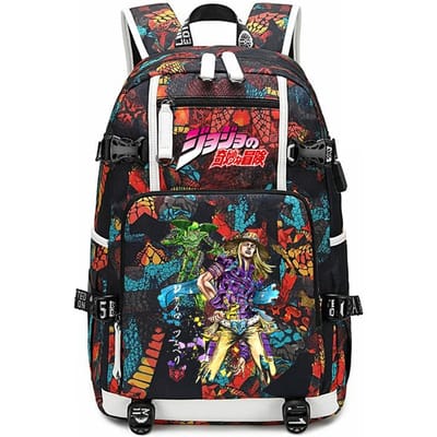 JoJo's Bizarre Adventure Print Student Rugzak Grote Capaciteit Casual Dagrugzak voor Tieners Kinderen School Reizen