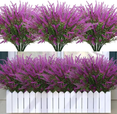 SnelShoppen - 12 Bundles Kunstplanten - Weerbestendige Fuchsia Bloemen - UV Bestendige Kunstbloemen voor Buiten - Balkon, Tuin, Raamdecoratie - Kunsts