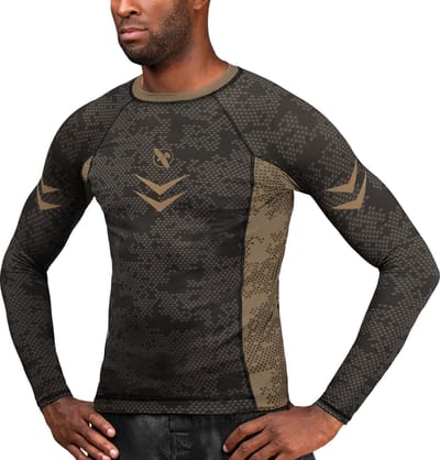 Hayabusa Arrow Ranked Long Sleeve Rashguard - Bruin - maat S