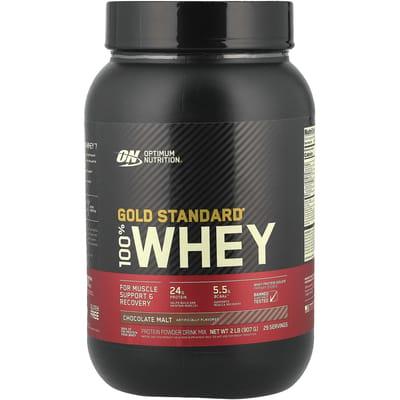 Optimum Nutrition, Gold Standard 100% Whey, Malt au chocolat, 2 lbs (907 g)