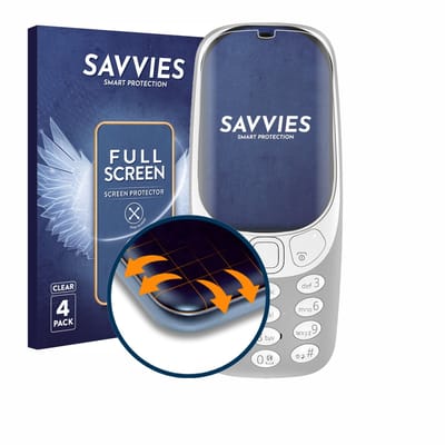 Savvies - Screenprotector voor Nokia 3310 (2017) - Folie Beschermfolie transparant volledig dekking 4 Stuks