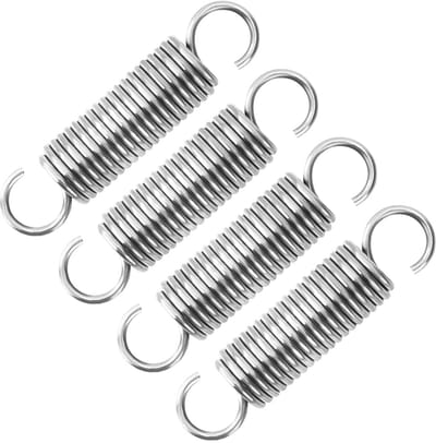 Trekveren Dubbele Haak - Veren RVS - Bevestigen Spannen - Roestvrij Staal 304 - 65 mm 4 Stuks - Zilverkleur