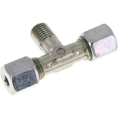 6S & M12x1.5 (con) Verzinkt Stalen T-stuk Snijringkoppeling Buitendraad 640bar ISO 8434-1