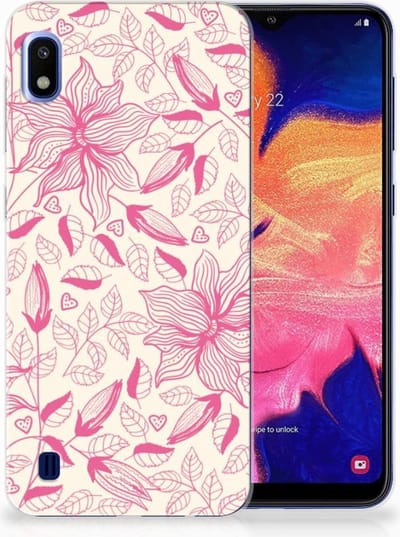 Samsung Galaxy A10 TPU Case Pink Flowers