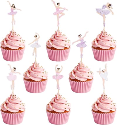Ballerina Cupcake Kit met 32 Stuks - Toppers, Ballet Slippers en Tutu Decoraties voor Taart en Muffins