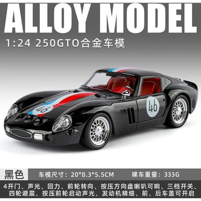 1:24 250 Gto Supercar Metaallegering Diecast Modelauto Huisdecoratie & Verzamelobjecten Hobby Display Ornamenten Vakantiecadeau Cadeaus