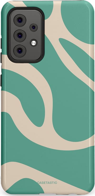 Casetastic hoesje geschikt voor Samsung Galaxy A52 (2021) 5G / Samsung Galaxy A52 (2021) 4G - Dubbellaagse bescherming - Zand Groene Vlaktes - Fashion Case - Saliegroen Zand