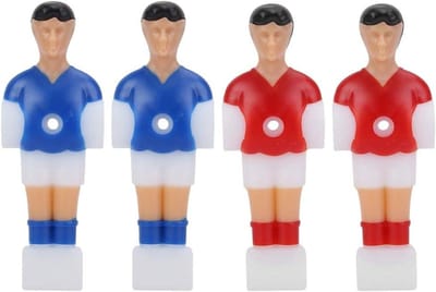 Tafelvoetbalspelers - Reservespelers Poppenvoetbal - Tafelvoetbal Vervangen - Eenvoudige Installatie - 4 stuks - Rood en Blauw