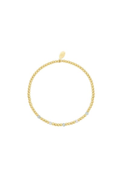 Bijoutheek Armband (Sieraad) elastic staal vierkanten steel balls kralen Groen