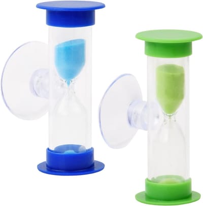 Set van 2 Zuignap Zandlopers van 3 Minuten voor Tandenpoetsen, Speelgoed, en Educatieve Activiteiten voor Kinderen