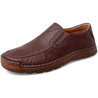 Leren Schoenen Nieuwe Business Casual Schoenen Heren Leren Schoenen Zacht Rundleer Lente en Zomer Ademende Schoenen 47 bruin