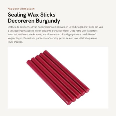 Dailygoods- Sealing Wax 5 Stuks - 10 Kleuren - Retro Stijl - Voor Uitnodigingen - Niet Plakkerig - Geschikt voor Lijmpistool - Wasstiften