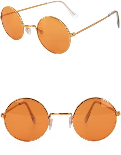 2x Oranje Hippie Uile bril flower power John Lennon - Verkleden Bril Koningsdag