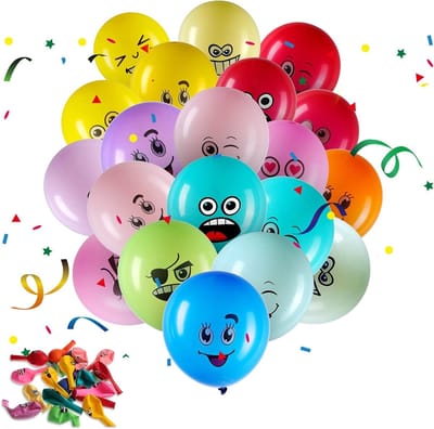 Set van 20 Emotionele Ballonnen 30 cm - 6-12 Verschillende Ontwerpen voor Verjaardagsfeest Decoratie en Feestversiering
