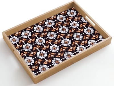Dienblad hout 50x35 cm - Schootdienblad - traditioneel - Element - Kleurrijk - Borrelplank rechthoek - Plateau dienbladen