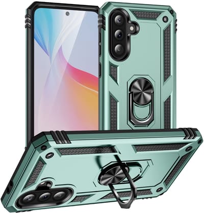 Coverup Hoesje - Geschikt voor Samsung Galaxy A37 Hoesje - Coverup Armor Ring Kickstand Back Cover - Mintgroen