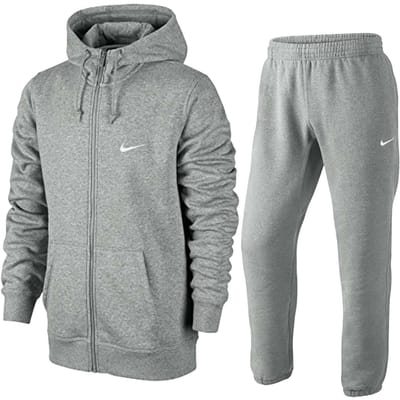 Nike Heren Club Fleece volledig trainingspak set grijs