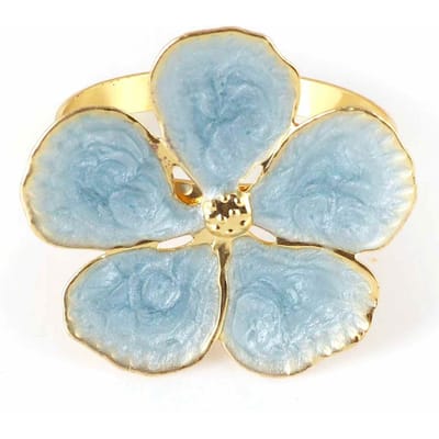 10 stuks Bloemen Servetringen Bloemen Servet Gespen Houders Tafeldecoratie voor Feest Bruiloft Banket Diner Dagelijks Gebruik 5 blauw