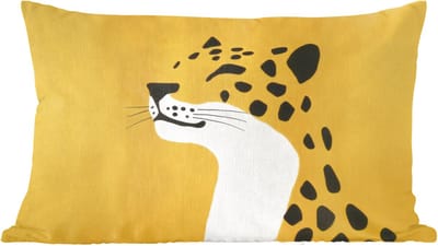 Sierkussens - Kussentjes Woonkamer - 60x40 cm - Cheetah - Illustratie - Geel