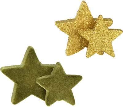 Strooidecoratie sterren groen en goud met glitter tafeldecoratie Kerst