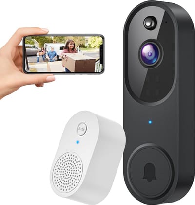 Draadloze Slimme Deurbel Camera met HD Beelden, AI Detectie en Twee-weg Audio