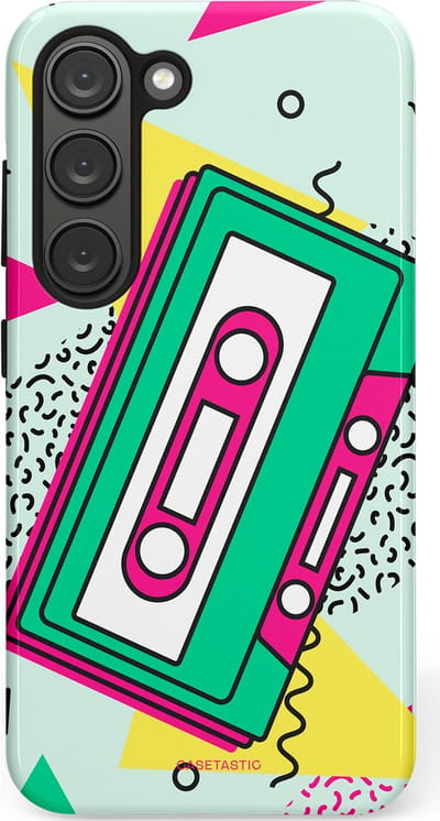 Casetastic Hoesje Geschikt voor Samsung S23 - Stijlvolle Beschermende Duo-layer Case - Retro 80s muziek