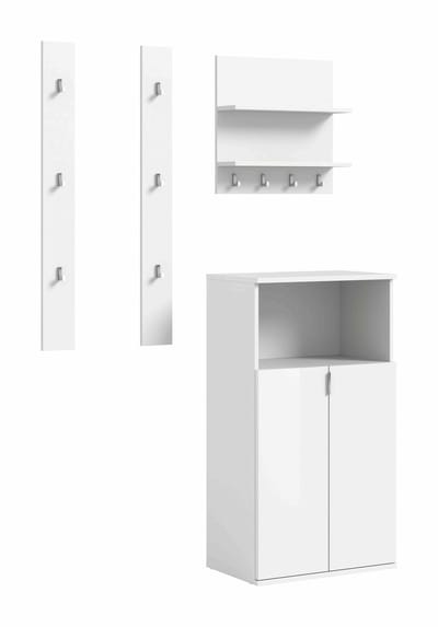 ProjektX Garderobe Opstelling 3 Delen Wit Hoogglans - 111cm x 191cm x 37cm