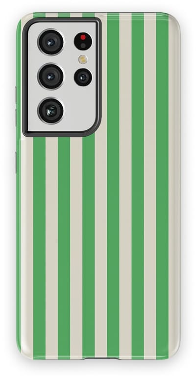 DripCase Gestreept Hoesje Samsung Galaxy S21 Ultra | Backcover met Mag | Stripes Motief | Trendy Case Samsung Galaxy S21 Ultra met Strepen Pistachio Cream