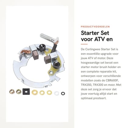 Dailygoods- Starterset - Vervangingsset voor ATV - Starter Motor - Metalen Beugel - Geschikt voor CBR600F/TRX250/TRX300 - Schokbestendig - Startmotor