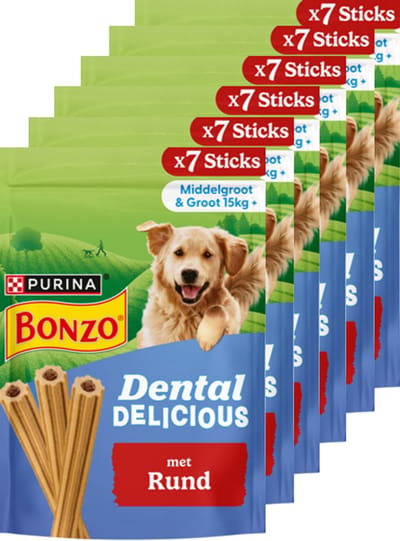 Bonzo Dental Delicious - Hondensnacks Rund - 6 x 200 g